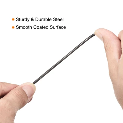 Unique Bargains Security Steel Cable Coated Luggage Lock Wire Rope W Double Loop 2 Unique Bargains Security Steel Cable Coated Luggage Lock Wire Rope W Double Loop - Image 2