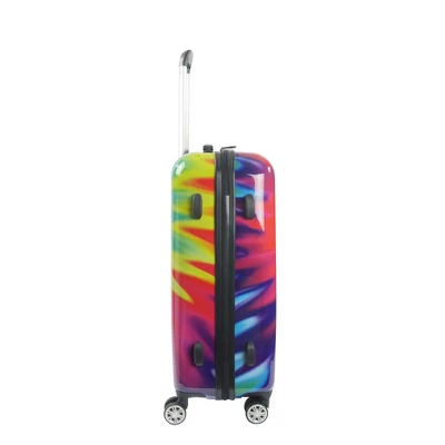 FUL Tie-dye Swirl 24 Inch Spinner Rolling Luggage Suitcase, ABS Hard Case, Upright, Tie-dye 3 FUL Tie-dye Swirl 24 Inch Spinner Rolling Luggage Suitcase, ABS Hard Case, Upright, Tie-dye - Image 3