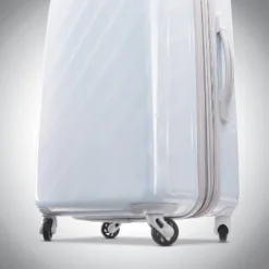American Tourister Moonlight Hardside Medium Checked Spinner Suitcase - Iridescent White