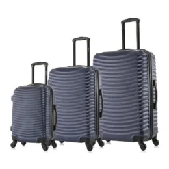 DUKAP Adly Lightweight Hardside Checked Spinner Luggage Set 3pc
