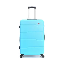 DUKAP Rodez Lightweight Hardside Medium Checked Spinner Suitcase - Light Blue