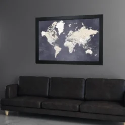 Home Magnetics World Map - XL Midnight Blue