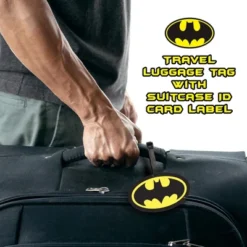 Silver Buffalo DC Comics Batman Logo Travel Luggage Tag With Suitcase ID Card Label