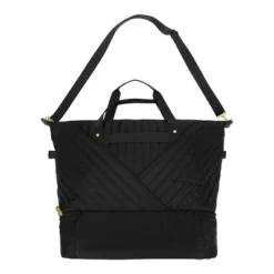 Rachel Rachel Roy 22" Black Quilted Fabric Deluxe Duffle Bag With Shoe Compartment