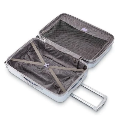 American Tourister Moonlight Hardside Medium Checked Spinner Suitcase - Iridescent White 2 American Tourister Moonlight Hardside Medium Checked Spinner Suitcase - Iridescent White - Image 2