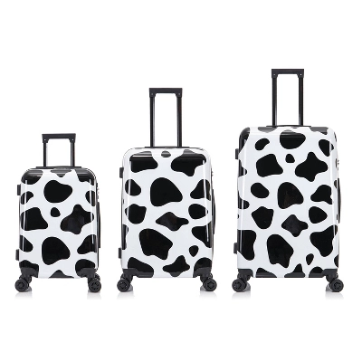 InUSA PRINTS Lightweight Hardside Checked Spinner 3pc Luggage Set - Cow 2 InUSA PRINTS Lightweight Hardside Checked Spinner 3pc Luggage Set - Cow - Image 2