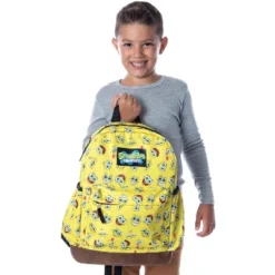 Nickelodeon SpongeBob SquarePants Face Expressions All Over Print Backpack Yellow
