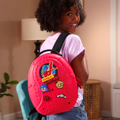 Miraculous Ladybug Pop N' Swop Ladybug Backpack With Handle, 6 Clip-on Badges And Zipper, Lightweight Durable Waterproof Bag With Adjustable Straps 2 Miraculous Ladybug Pop N' Swop Ladybug Backpack With Handle, 6 Clip-on Badges And Zipper, Lightweight Durable Waterproof Bag With Adjustable Straps - Image 2