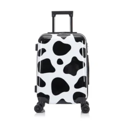 InUSA PRINTS Lightweight Hardside Carry On Spinner Suitcase - Cow