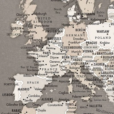 Home Magnetics World Map - L Taupe Tones 1 Home Magnetics World Map - L Taupe Tones