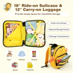 Costway 2PC Kids Ride-on Luggage Set 18'' Carry-on Suitcase & 12'' Backpack Anti-Loss Rope Yellow 16 Costway 2PC Kids Ride-on Luggage Set 18'' Carry-on Suitcase & 12'' Backpack Anti-Loss Rope Yellow -Vera Bradley || Rockland || Disney Shop GUEST 8d6b4ac4 5fdb 4199 aabb 2554b0c5677b
