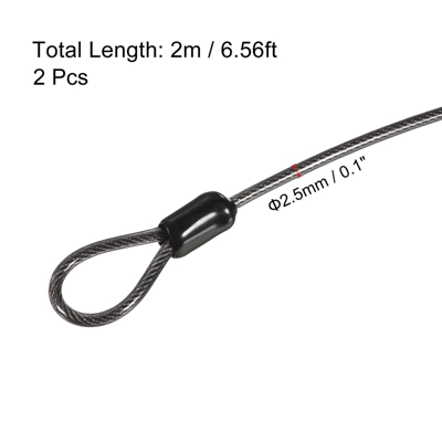 Unique Bargains Security Steel Cable Coated Luggage Lock Wire Rope W Double Loop 1 Unique Bargains Security Steel Cable Coated Luggage Lock Wire Rope W Double Loop