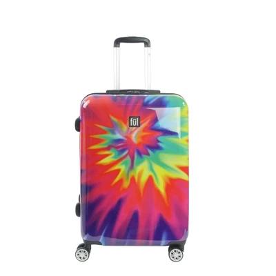 FUL Tie-dye Swirl 24 Inch Spinner Rolling Luggage Suitcase, ABS Hard Case, Upright, Tie-dye 1 FUL Tie-dye Swirl 24 Inch Spinner Rolling Luggage Suitcase, ABS Hard Case, Upright, Tie-dye