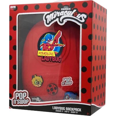 Miraculous Ladybug Pop N' Swop Ladybug Backpack With Handle, 6 Clip-on Badges And Zipper, Lightweight Durable Waterproof Bag With Adjustable Straps 6 Miraculous Ladybug Pop N' Swop Ladybug Backpack With Handle, 6 Clip-on Badges And Zipper, Lightweight Durable Waterproof Bag With Adjustable Straps - Image 6