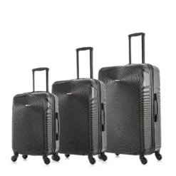 DUKAP Inception Lightweight Hardside Checked Spinner Luggage Set 3pc