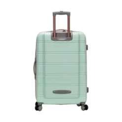 Rockland Melbourne 3pc Expandable ABS Hardside Checked Spinner Luggage Set - Pink/Mint