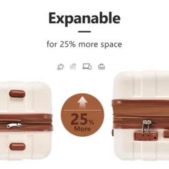 3 PCS Expandable ABS Hard Shell Luggage Set With Spinner Wheels And TSA Lock - ModernLuxe -Vera Bradley || Rockland || Disney Shop GUEST ae3f9b81 0740 4ec3 a713 31f2b73bcdc5