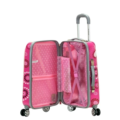 Rockland Vision Polycarbonate Hardside Carry On Spinner Suitcase - Pink Pearl 2 Rockland Vision Polycarbonate Hardside Carry On Spinner Suitcase - Pink Pearl - Image 2