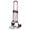 Magna Cart Personal MCI Folding Steel Luggage 160 Lb. Capacity Hand Truck Cart W/Telescoping Handle & Ball Bearing Rubber Wheels, Red/Silver (4 Pack)