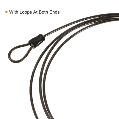 Unique Bargains Security Steel Cable Coated Luggage Lock Wire Rope W Double Loop 3 Unique Bargains Security Steel Cable Coated Luggage Lock Wire Rope W Double Loop - Image 3