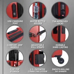 TACH V3 Connectable Hardside Spinner Suitcase Luggage Bags, 3 Piece Set -Vera Bradley || Rockland || Disney Shop GUEST d0028357 2f55 48db 8215 2f2df4610ba3