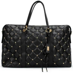 Badgley Mischka Quilted Travel Weekender Bag - Black