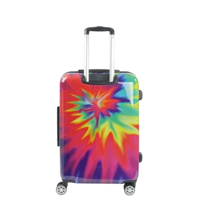 FUL Tie-dye Swirl 24 Inch Spinner Rolling Luggage Suitcase, ABS Hard Case, Upright, Tie-dye 2 FUL Tie-dye Swirl 24 Inch Spinner Rolling Luggage Suitcase, ABS Hard Case, Upright, Tie-dye - Image 2