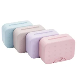 Okuna Outpost 4-Pack Soap Holder Travel Cases, Plastic Portable Soap Saver Set For Bathroom Organization, Traveling (4 Colors, 4.5x1.8x3.3 In) -Vera Bradley || Rockland || Disney Shop GUEST e32cd7d0 eca5 41a1 bf00 9b752e06350c