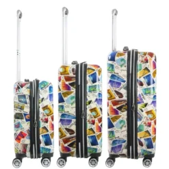 DISNEY Ful Disney 100 Years Stamps ABS 3pc Hard-sided Spinner Luggage Set -Vera Bradley || Rockland || Disney Shop GUEST e769cfd8 fecc 40d3 b988 13f18b55729d