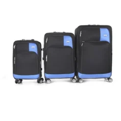 Mirage Luggage Brian Soft Shell Lightweight Expandable 360 Dual Spinning Wheels Combo Lock 28", 24", 20" 3 Piece Luggage Set