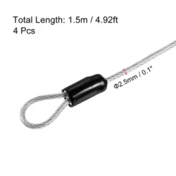 Unique Bargains Security Steel Cable Coated Luggage Lock Wire Rope